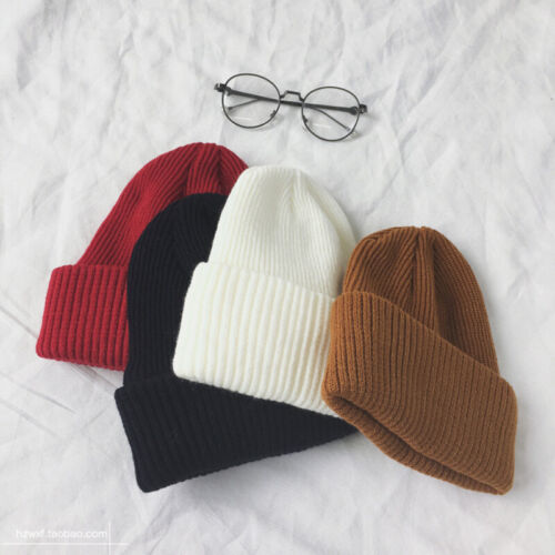 Men Women Solid Hat Hip-Hop Wool Knitted Ski Cap Skull Warm Winter Cuff Beanie! - Picture 11 of 38