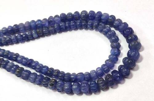 Natural Tanzanite beads Curved Rondelle AAA Blue Melon Shape 6-9mm 8" Strand - Picture 2 of 4