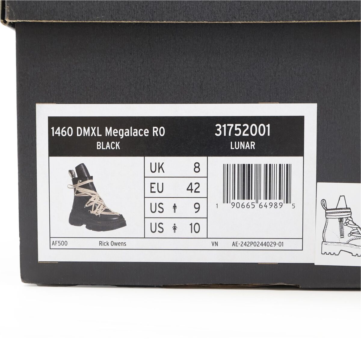 31752001 Rick Owens Dr. Martens 1460 DMXL Mega Lace Boot 31752001 Rick Owens Dr. Martens 1460 DMXL Mega Lace Boot