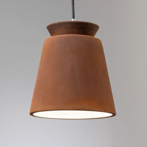 Justice Design Group Radiance 8" Wide LED Mini Pendant with Real Rust Shade - Picture 2 of 2