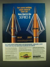 1986 Wasp Cam-Lok and Series II Broadheads Ad - For years nothing came close