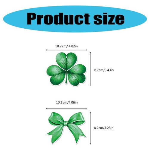 24Pieces Green Shamrock Hanging Labels Ornaments for Patricks Day Festivities - Picture 8 of 8