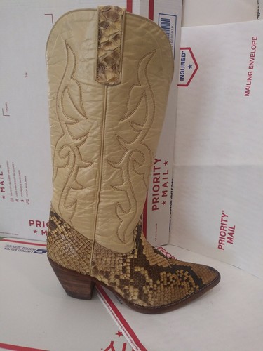  Pena Gorgeous Western handmade cowbo 6.5M HANDMADE REPTILE snakeskin Leather - Picture 5 of 10