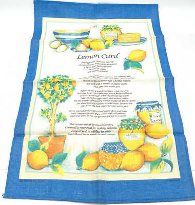 Vtg Tea Towel English Curd Recipe Pure Irish Linen The National Trust of England