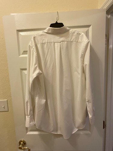 Land’s End WHITE Original Oxford Button LS Dress Shirt Men's 17-34 Career EUC - Picture 3 of 6
