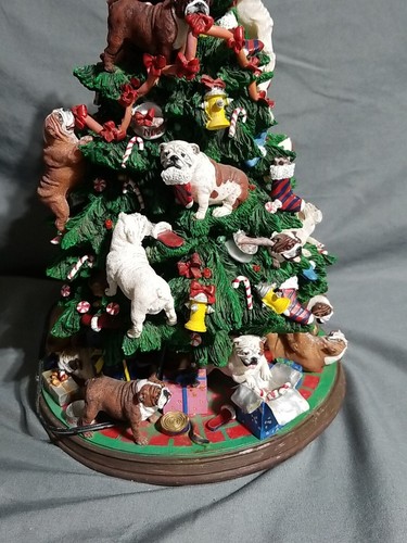 Danbury Mint English Bulldog Lighted Christmas Tree Missing Star Retired RARE - Picture 12 of 18