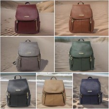 Ladies Compact Dual Compartment Backpack with Stylish Dual Front Zippers HBC-030