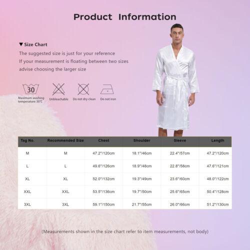 Ropa para el hogar para hombre Albornoz de aguas termales Sauna Ropa para dormir Batas Ropa de dormir Kimono satinado - Imagen 40 de 95