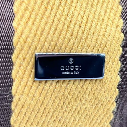 Auténtico GUCCI Marrón Amarillo Cuero Lona Mini Boston Bolso Línea Jerez - Imagen 18 de 22