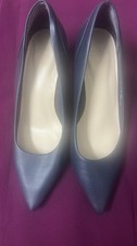 M&S Women’s Insolia Navy blue Stiletto Court Shoes Pointed Toe Wide fit Size UK3