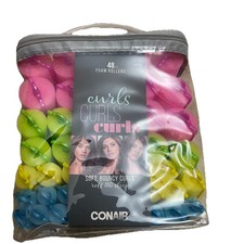 CONAIR Curls 48-PC SET Foam Rollers Soft Bouncy Curls Roll Sleep BRAND NEW