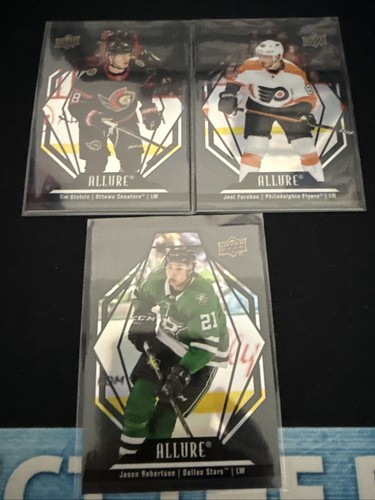 2022-23 UD Allure Black Rainbow Farabee, Stutzle, Robertson - Picture 1 of 7