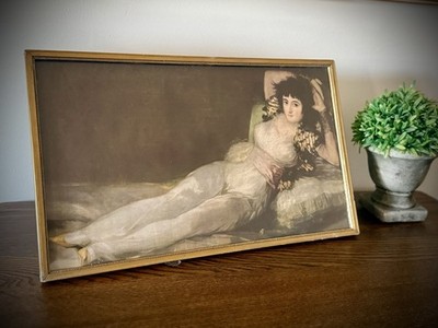 Vintage Print The Clothed Maja Goya Woman Lounging