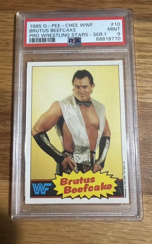 1985 WWF O-Pee-Chee Brutus Beefcake Rookie Card PSA 9 Mint RC Wrestling OPC #10
