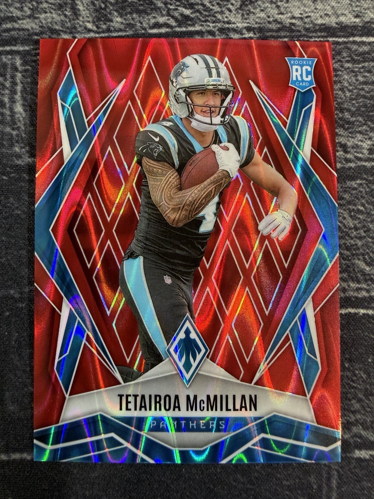 2025 Panini Phoenix Tetairoa McMillan #155 RC SSP Red Seismic /99 PANTHERS