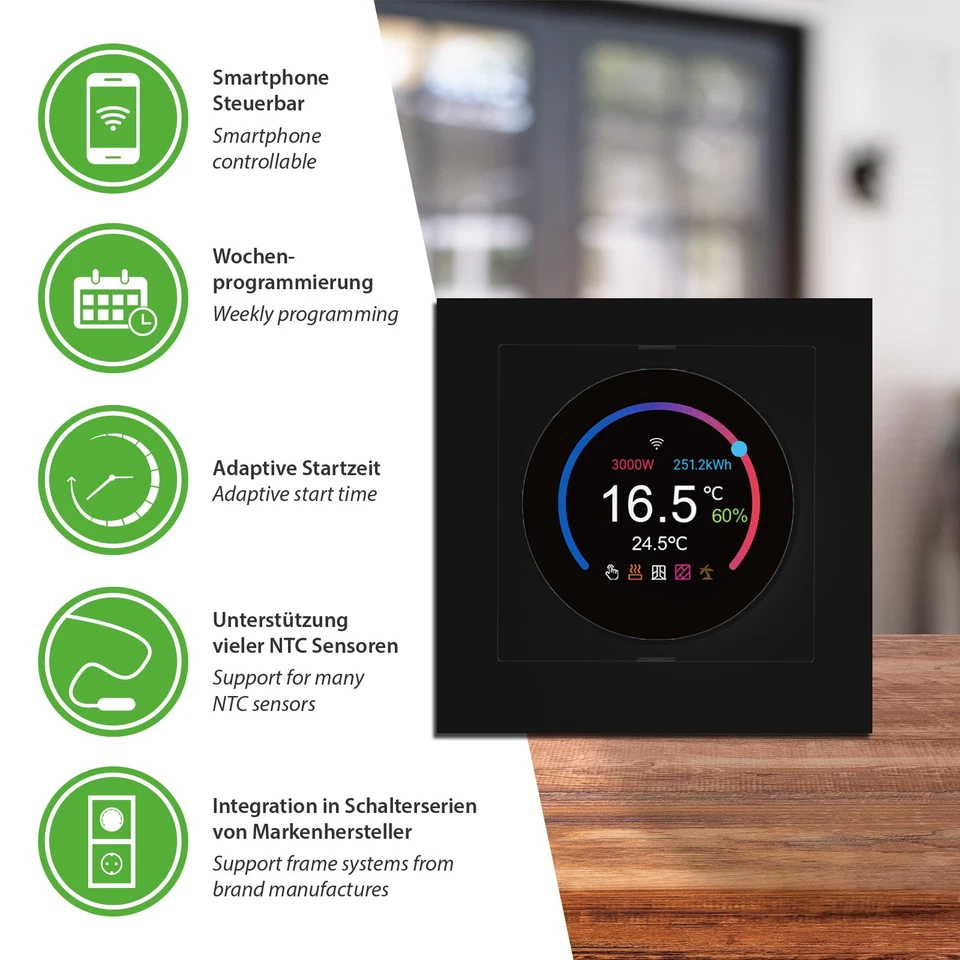 Smart WiFi Raumthermostat Fussbodenheizung Temperaturregler Thermostat Tuya App - Bild 2 von 4