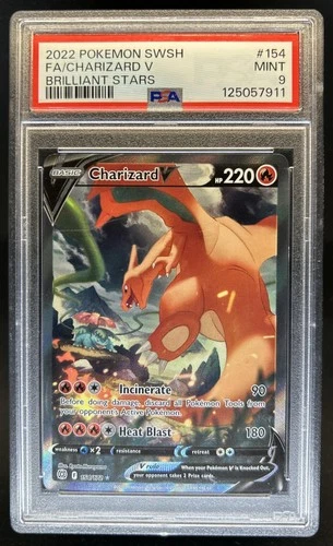 2022 Pokemon SWSH Brilliant Stars Charizard V #154/172 PSA 9