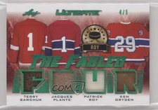 2019-20 Leaf Ultimate The Fabled Four Green 4/5 Terry Sawchuk Jacques Plante 2po
