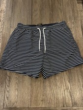 Mens H M Swim Shorts Swimsuit Trunks Blue White Medium