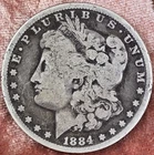 1884 P Morgan Silver Dollar $1 -Philadelphia Mint (no mint mark) -Circulated 90%
