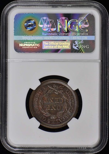 1853 Coronet, Braided Hair Cent 1C NGC MS65BN - Picture 2 of 4