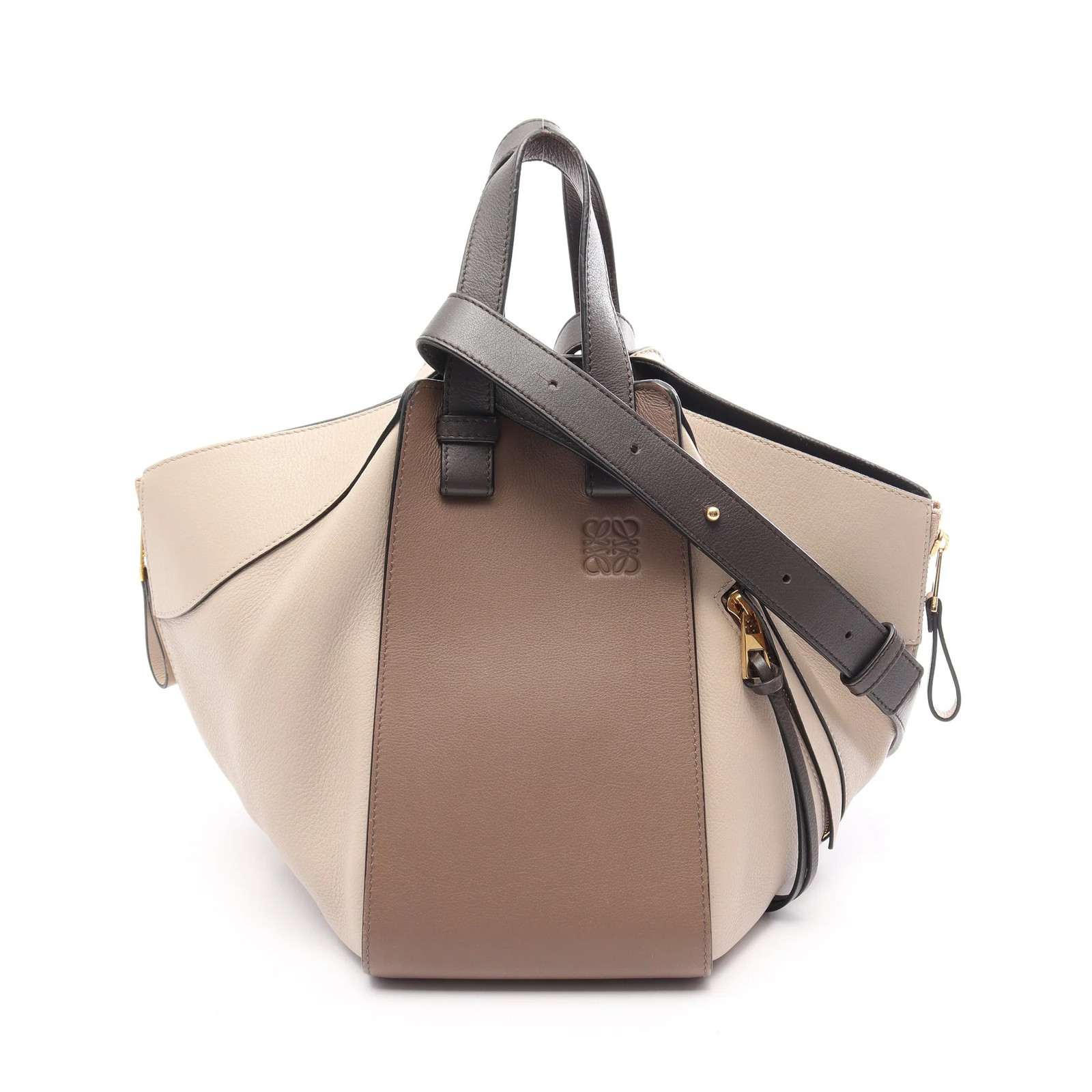Loewe HAMMOCK SMALL 2WAY Handbag Brown Leather #RCB12700