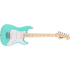 Fender Squier Mini Stratocaster Electric Guitar, Sea Foam Green, Maple Fingerboa
