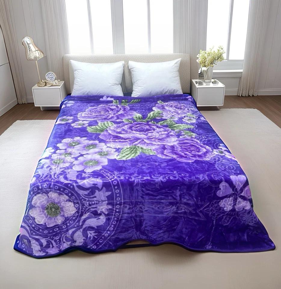 "Nueva manta acogedora Rachel súper suave estilo visón en relieve talla Queen 83""x94""" Foto 2 de 4