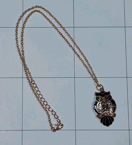 Handmade Owl Charm Necklace Vintage 1980s - Picture 3 of 6