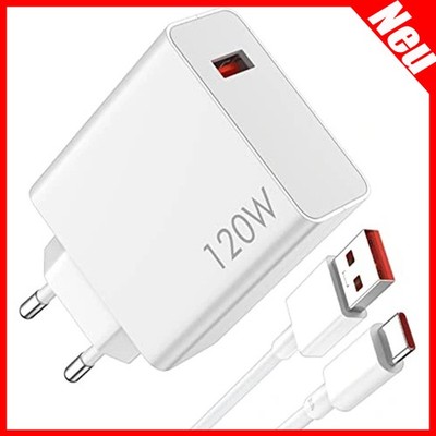 Für Xiaomi 120W Fast Hypercharge Ladegerät MDY-14-EE Note 14 Pro+ Poco X7 Weiß
