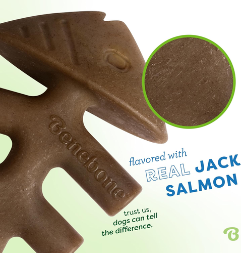 Fishbone Durable Dog Chew Toy for Aggressive Chewers, Real Fish, Made in USA, Me - 第 2/12 張圖片