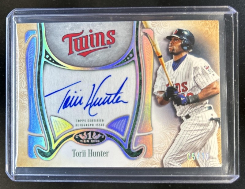 2026 Topps Tier One Torii Hunter Top Shelf Signatures Holo Silver Foil Auto #/10