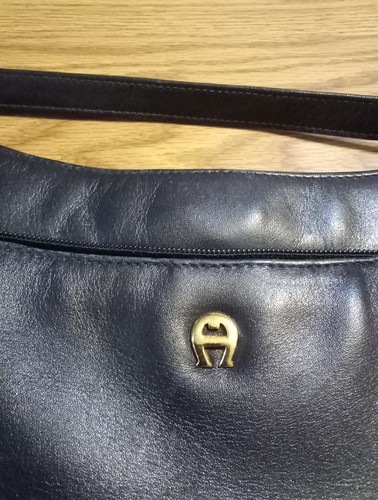Vintage Etienne Aigner weiche schwarze Leder Umhängetasche 80er Jahre Handtasche Tasche - Bild 6 von 11