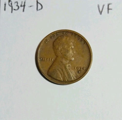 1934 D Lincoln Cent VF Exact Coin Pictured Free Shipping Denver