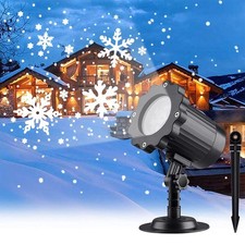 LED Snow Falling Projector Light Moving Laser Snowflake Xmas Outdoor Garden Lamp