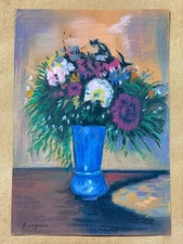 Paul Cezanne (Handmade) Mixed Media Paper Drawing Signed and Stamped