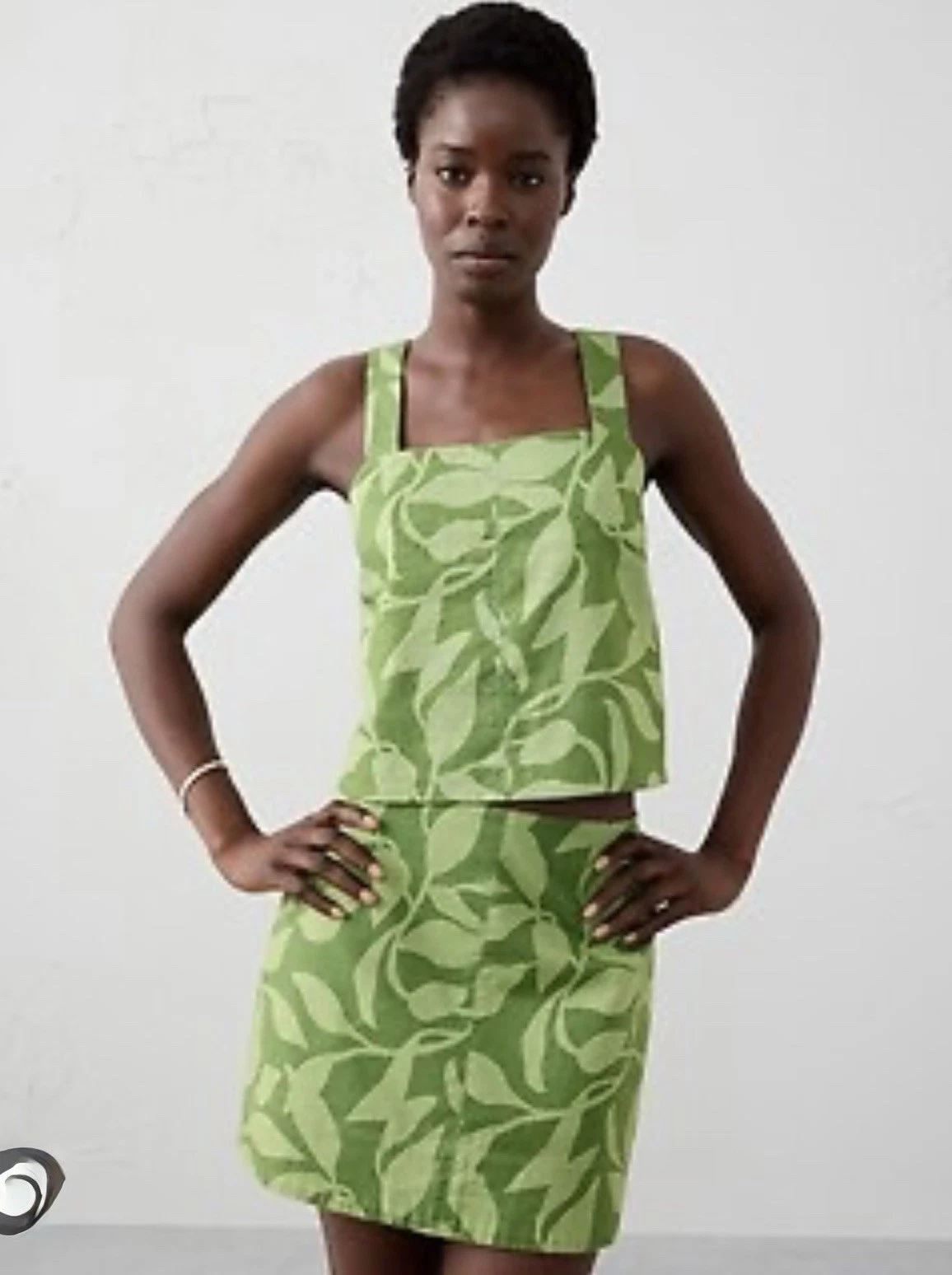 Banana Republic Linen Blend Botanical Mini Skirt Size 0 NWT RT$70