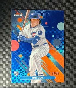 2025 Topps Finest - Common Matt Shaw #85 Blue Checkerboard Refractor /99 (RC)