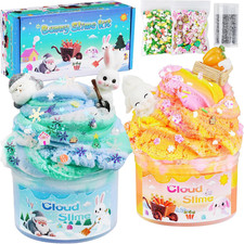Bunny Cloud Slime Kit 2 Pack, 14Oz Cloud Slime for Girls Ages 8-12, Mree Free Sl
