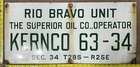 Vintage Porcelain Oil Field Sign - Superior Oil Co Rio Bravo Unit Kernco 63-34