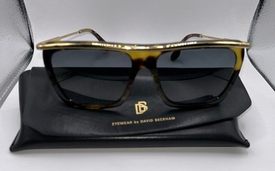 Authentic Victoria Beckham VBS154 Women's Sunglasses Striped Dark Havana Italy.