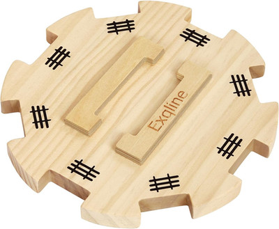 Exqline Wooden Hub for Mexican Train Dominoes with Felted Bottom Mexican Train C