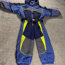 VTG Obermeyer Ski Snow Suit KIDS SZ 3 Preschool YOUTH Zip Removable Hood Blue