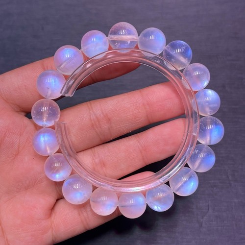 11mm Natural Blue Moonstone Strong Light Crystal Beads Bracelet - Picture 6 of 6