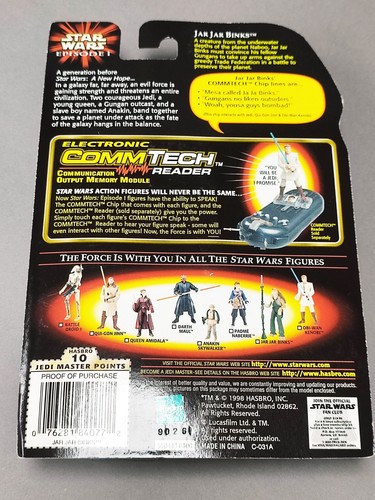 1998 HASBRO STAR WARS PHANTOM MENACE EPISODE 1 - JAR JAR BINKS - FACTORY SEALED - Picture 3 of 3