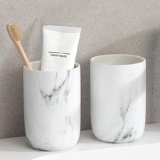 Marble Toothbrush Holders - 2 Ceramic Toothbrush Holders for Bathrooms Toothb...