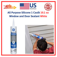 All Purpose Silicone 1 Caulk 10.1 oz Window and Door Sealant White