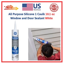 All Purpose Silicone 1 Caulk 10.1 oz Window and Door Sealant White