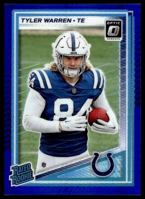 2025 Donruss Optic Blue Hyper Tyler Warren RC #234