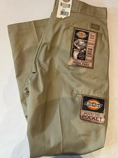 NWT Vintage Dickies Twill Work Pants Cell Phone Work Pant 38x30 Beige Y2K 2001